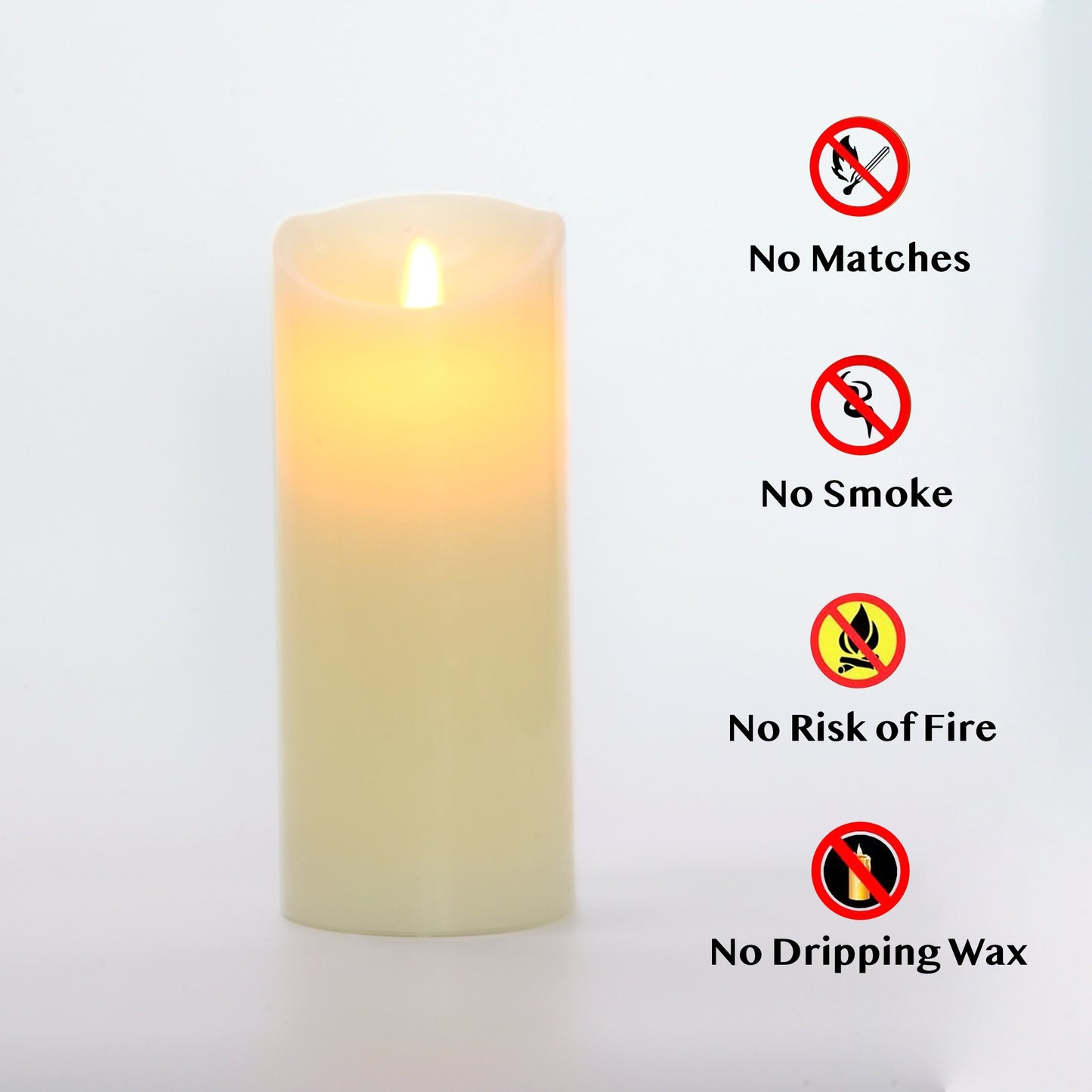 LED Flameless Candle Pillars Real Wax & Moving Flame Wick Flickering Candle with Remote Control Timer, Diameter 3"