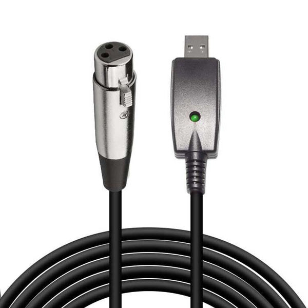 USB To XLR Audio Cable/USB To 6.35mm (1/4 Inch) Guitar Cable/Guitar Cable for Computer and Electric Guitar-13 Meter(10 Feet)