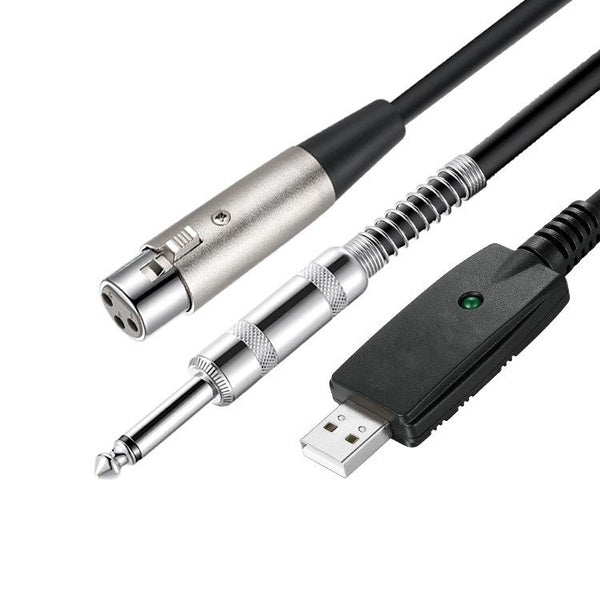 USB To XLR Audio Cable/USB To 6.35mm (1/4 Inch) Guitar Cable/Guitar Cable for Computer and Electric Guitar-13 Meter(10 Feet)