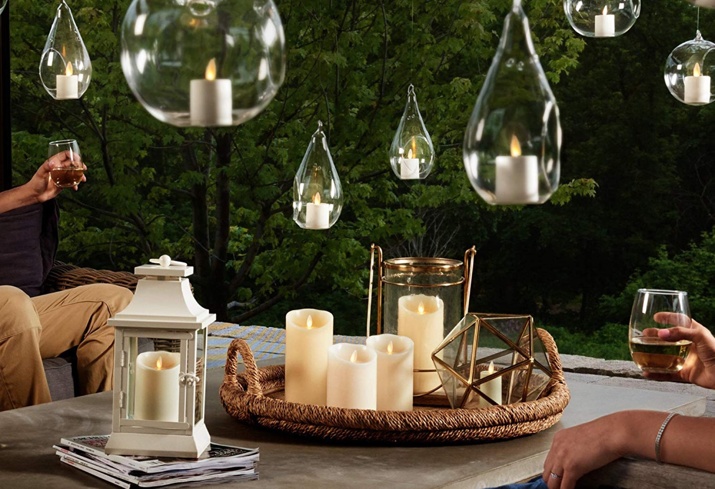 LED Flameless Candle Pillars Real Wax & Moving Flame Wick Flickering Candle with Remote Control Timer, Diameter 3"