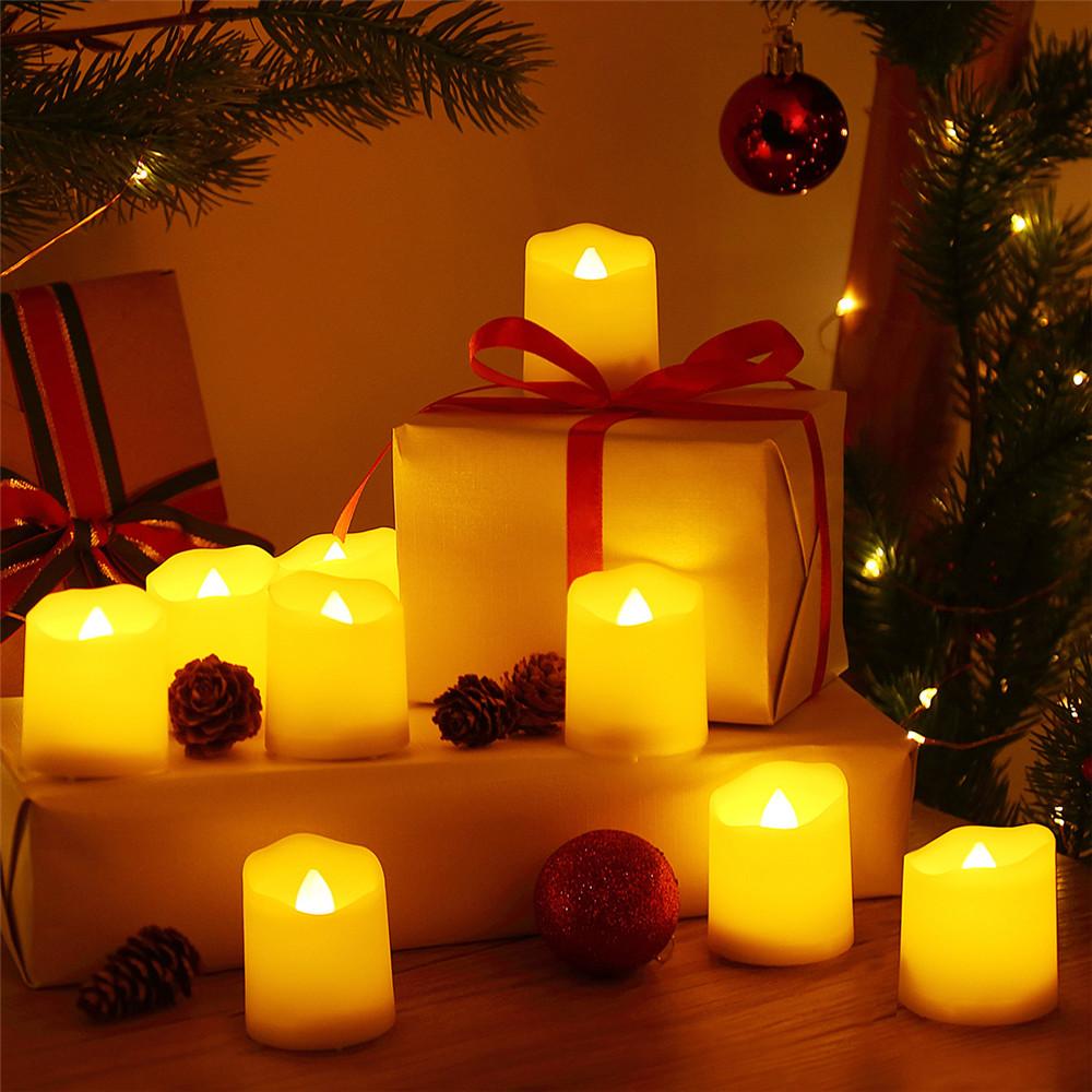 Flameless Candles Tea Lights with Remote Timer Fake Warm White Flame Candles Battery Operated Candle 150 Hours - 9 PCS 1.55" x 1.75"