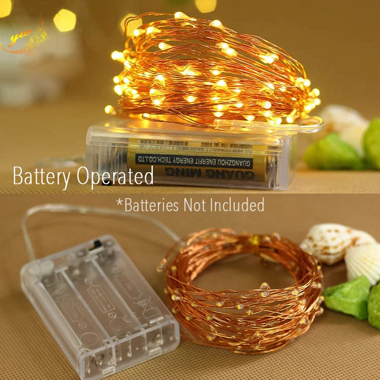 10 m LED String Lights 33 FT with 100 LEDs Waterproof Decorative Lights for Bedroom Patio Parties Copper Wire Lights Warm White