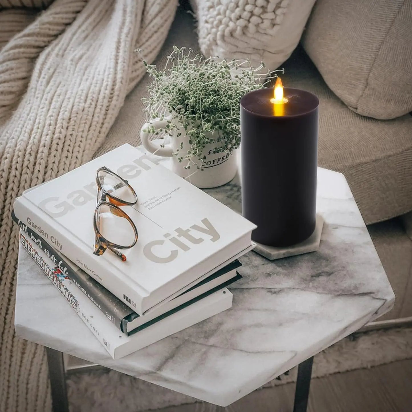 Flameless LED Candles with Remote Control 3D Dancing Flame Flickering Candle Battery Powered Minimalist Home Decoration Real Wax
