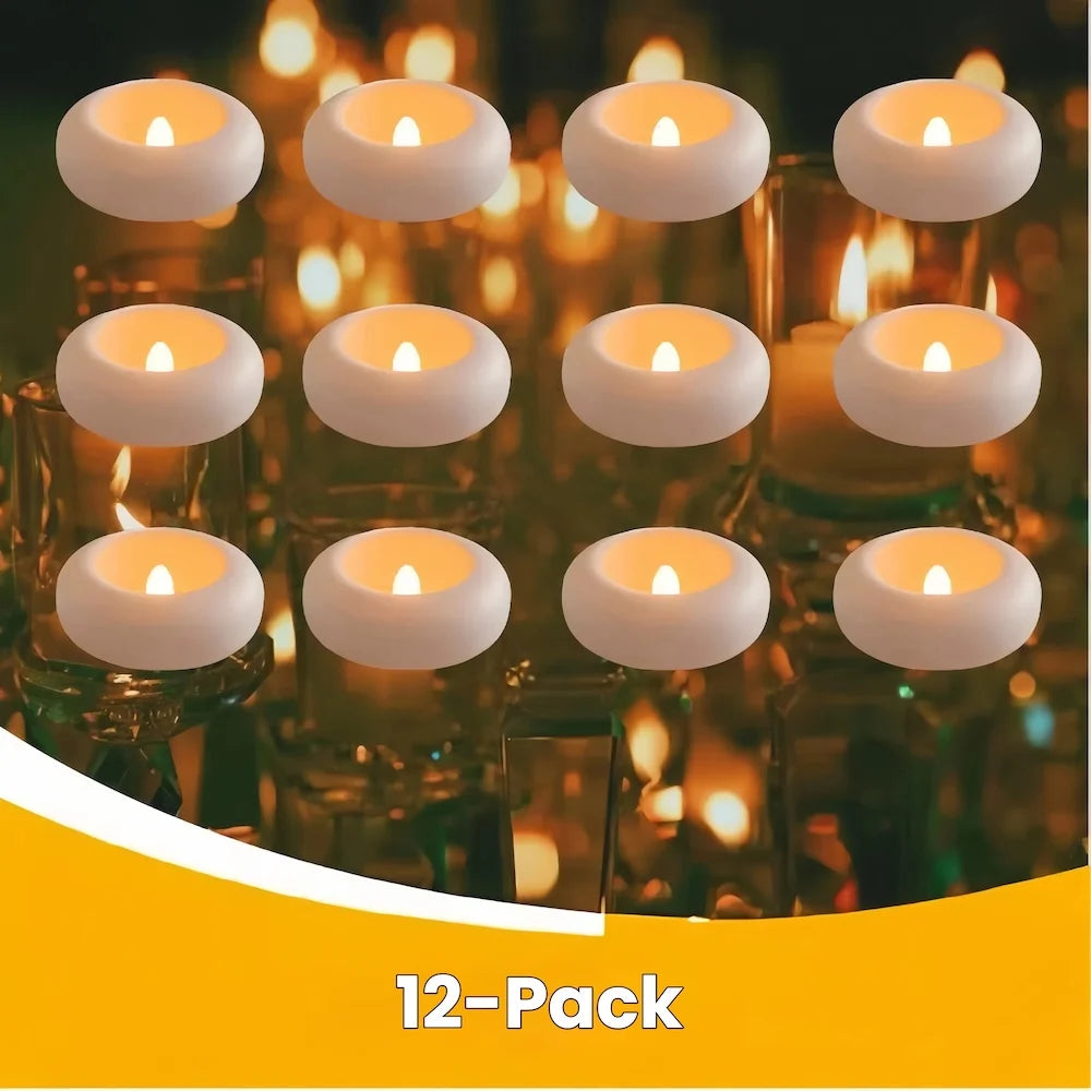 Flameless Led Floating Candles Battery Operate Waterproof for Cylinder Vases Centerpieces at Wedding Decor Party Pool