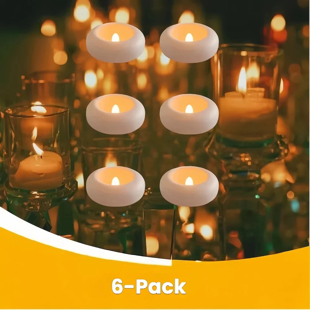 Flameless Led Floating Candles Battery Operate Waterproof for Cylinder Vases Centerpieces at Wedding Decor Party Pool
