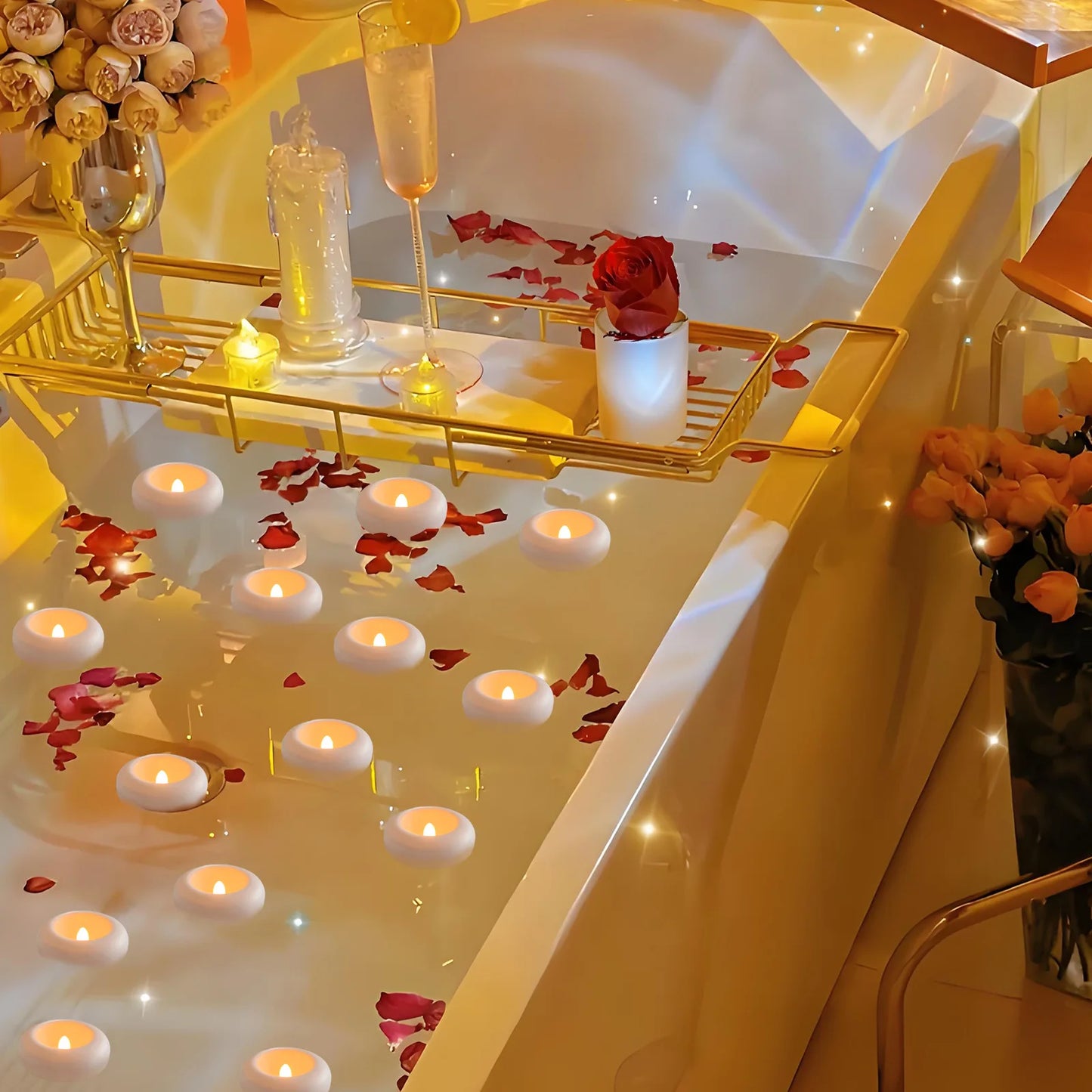 Flameless Led Floating Candles Battery Operate Waterproof for Cylinder Vases Centerpieces at Wedding Decor Party Pool