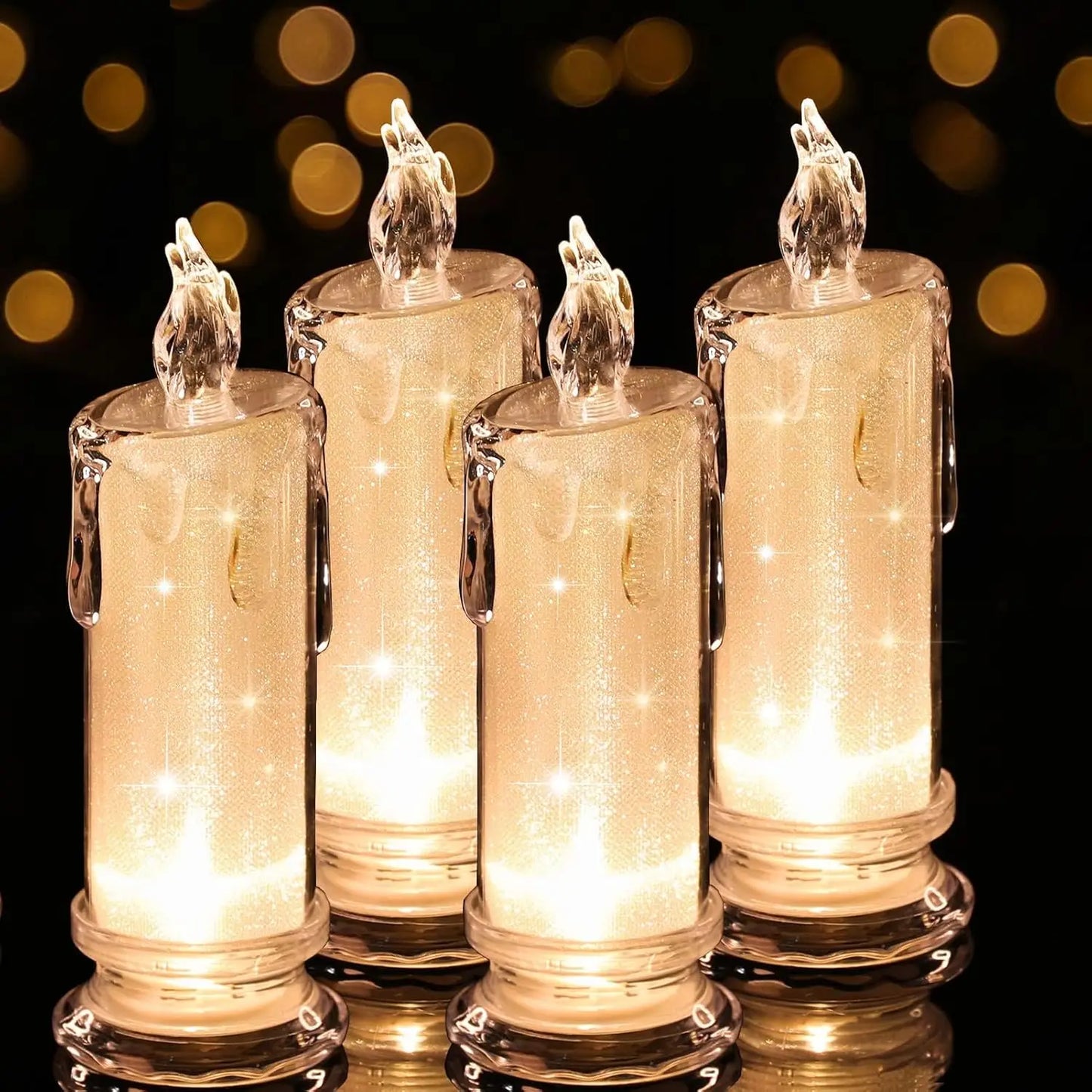 LED Flameless Pillar Candles Battery Operated Fake Candles for Valentine's Wedding Christmas Decor | Velas Artificiales