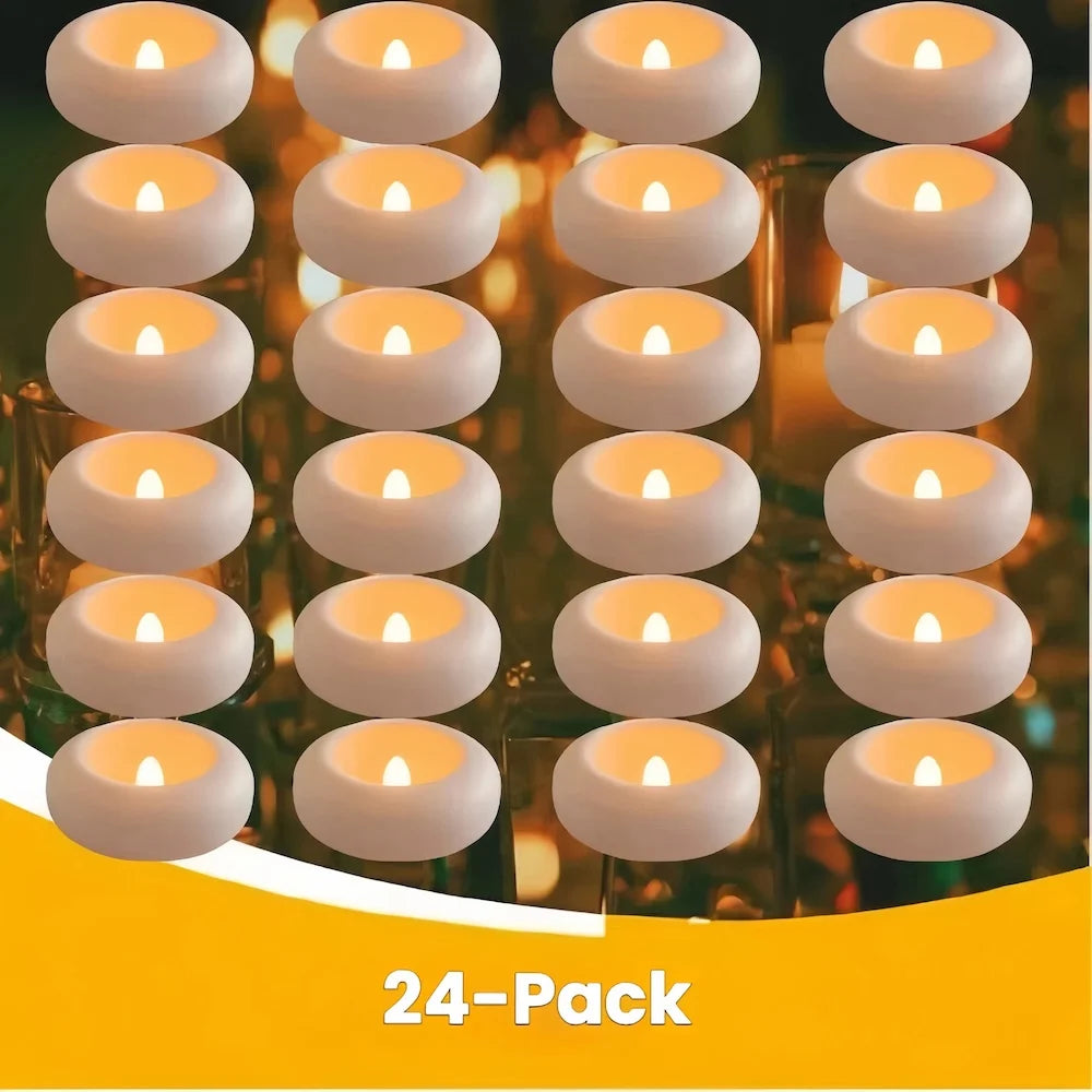 Flameless Led Floating Candles Battery Operate Waterproof for Cylinder Vases Centerpieces at Wedding Decor Party Pool