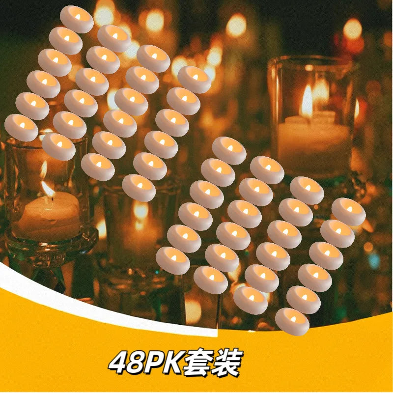 Flameless Led Floating Candles Battery Operate Waterproof for Cylinder Vases Centerpieces at Wedding Decor Party Pool