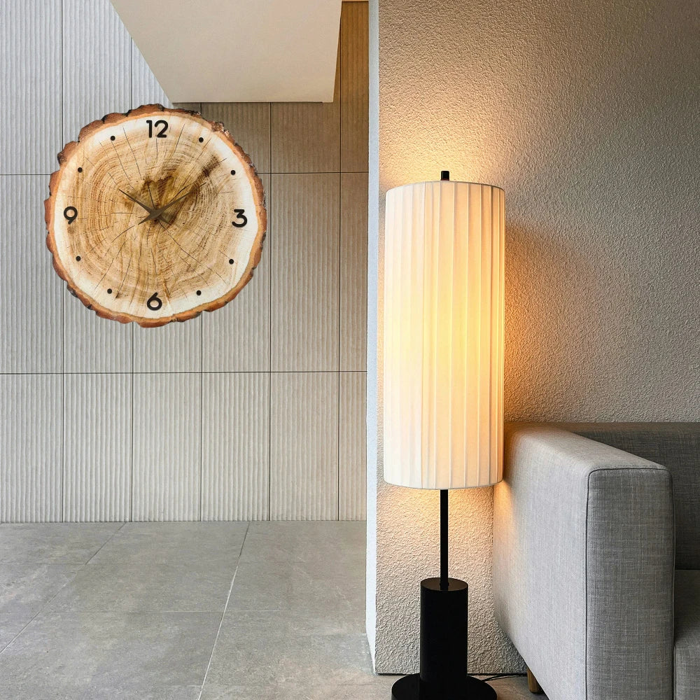 Wall Clock for Living Room Decor Rustic Wall Clocks Battery Operated 12 Inch Brown Annual Ring Wall Clock Non Ticking