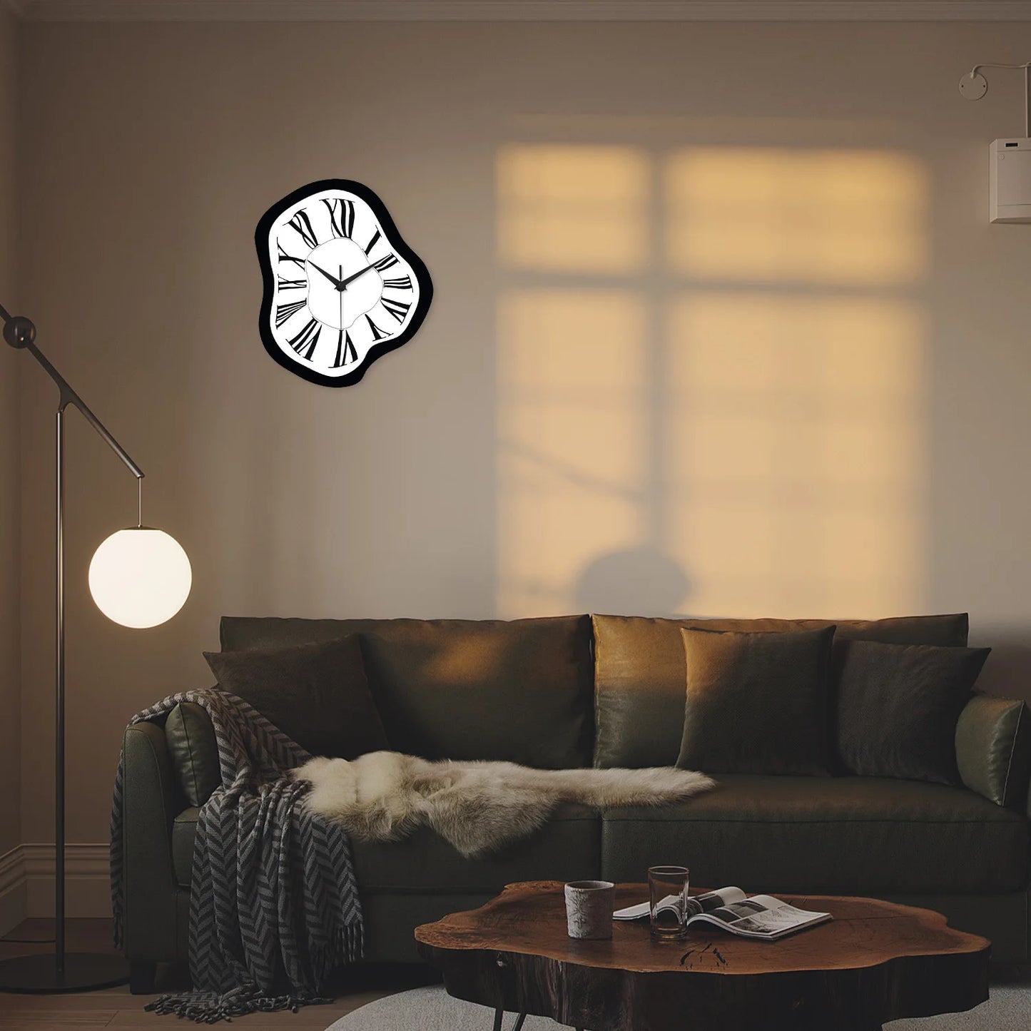 12 Inch Distorted Digital Wall Clock Acrylic Silent Modern Art Clock,Minimalist Decor for Living Room, Bedroom, Office