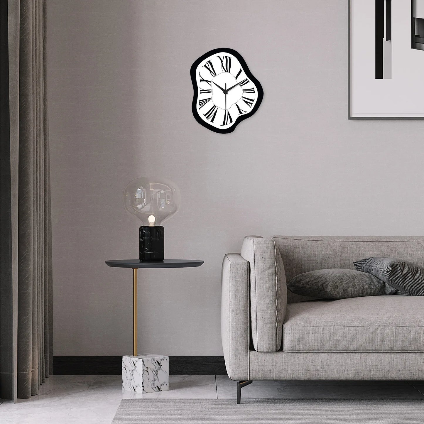 12 Inch Distorted Digital Wall Clock Acrylic Silent Modern Art Clock,Minimalist Decor for Living Room, Bedroom, Office