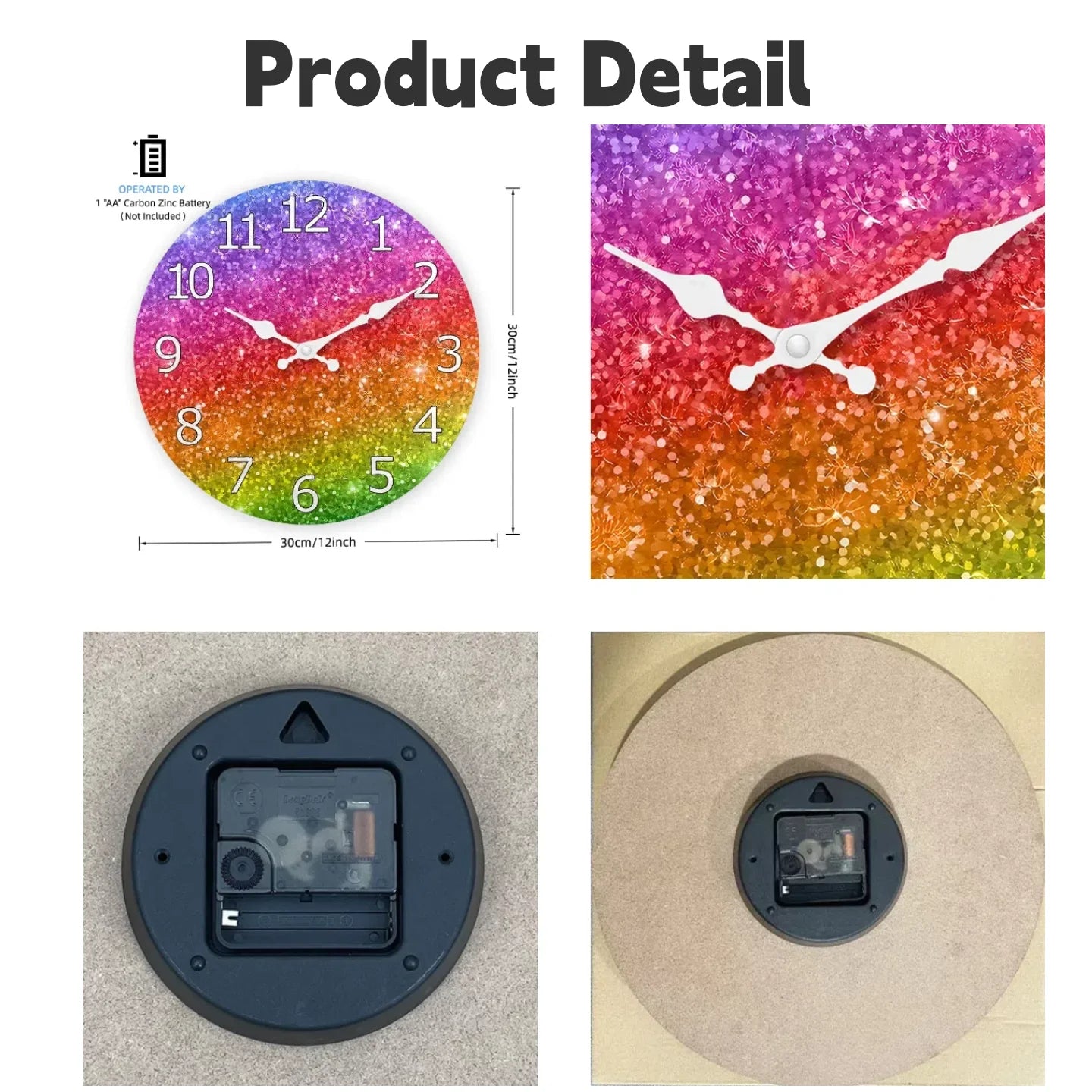 Modern Rainbow Wall Clock Silent Digital Clock Creative Color Spectrum Time Display Vibrant Home Gift Quiet Battery Operated