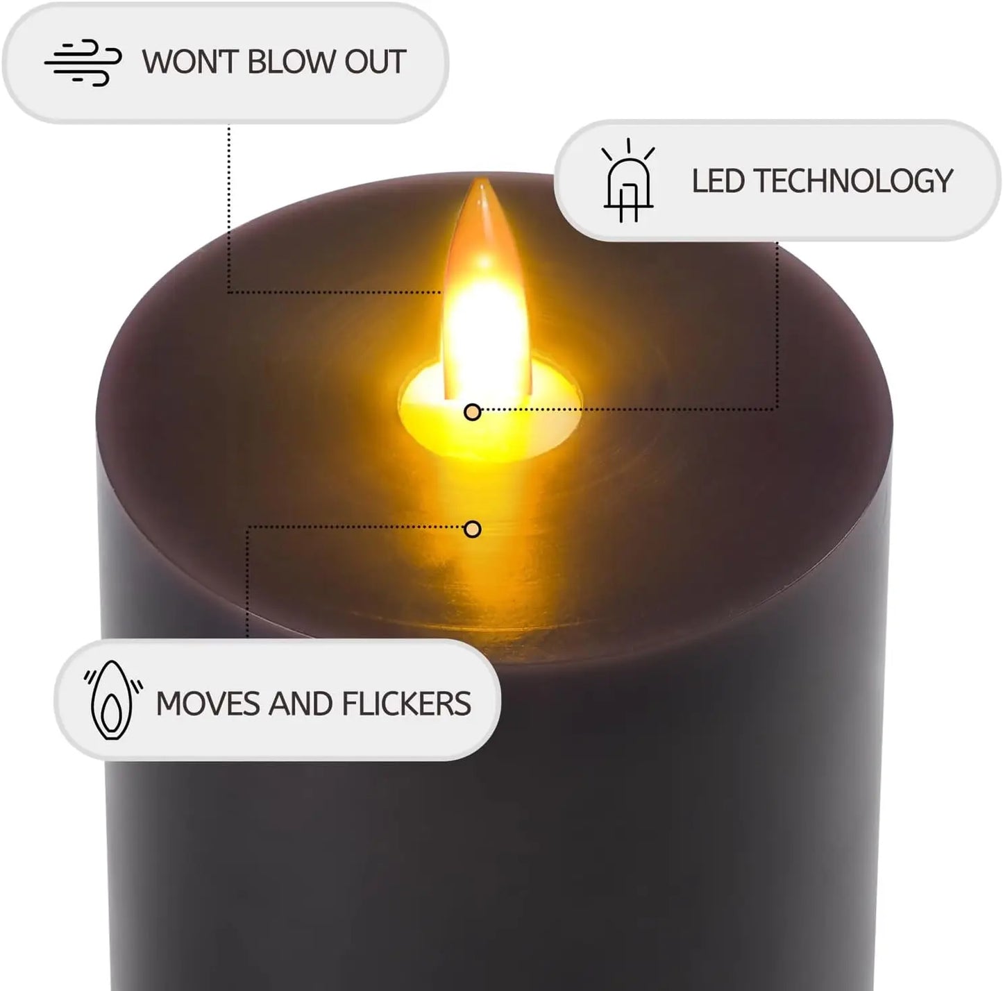 Flameless LED Candles with Remote Control 3D Dancing Flame Flickering Candle Battery Powered Minimalist Home Decoration Real Wax