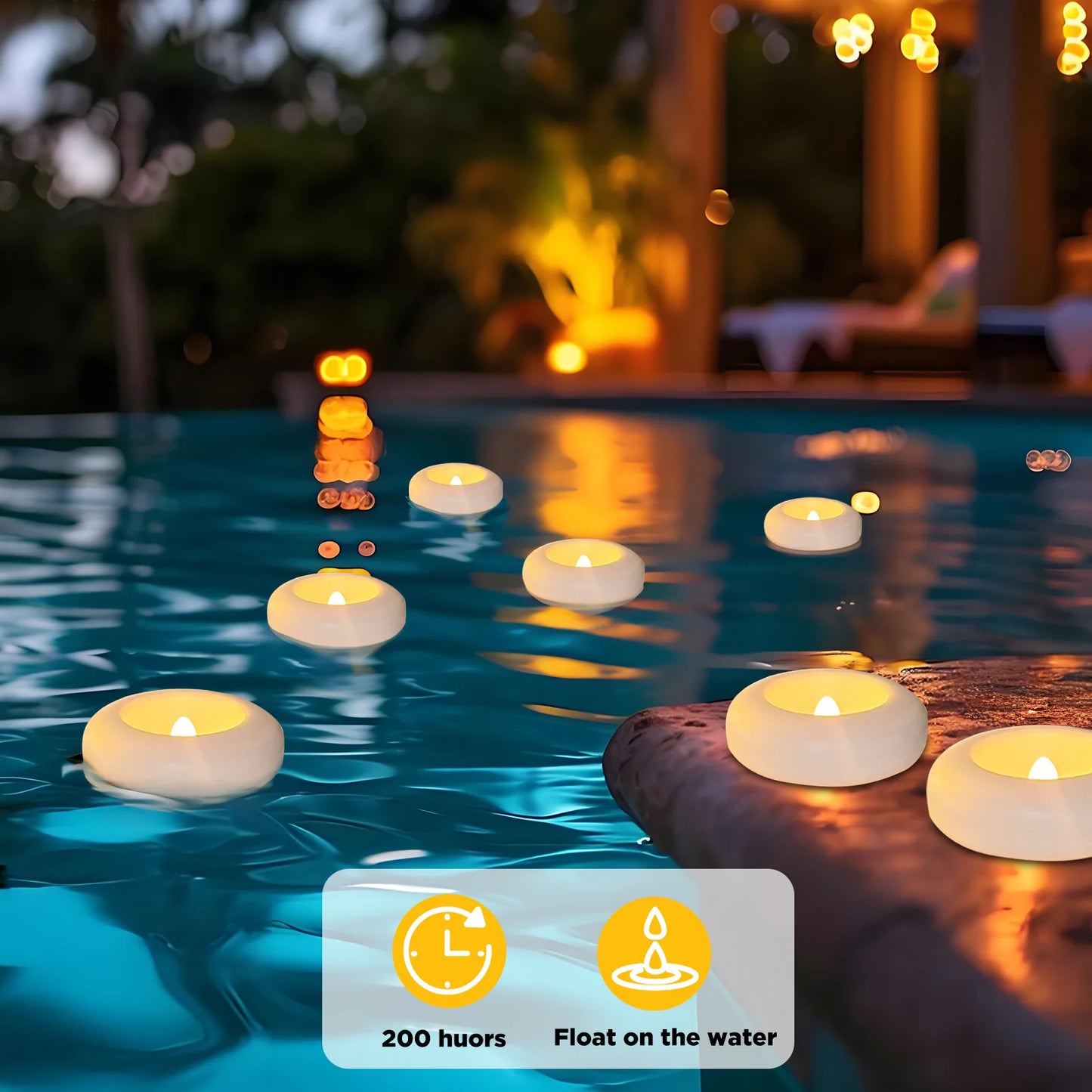 Flameless Led Floating Candles Battery Operate Waterproof for Cylinder Vases Centerpieces at Wedding Decor Party Pool