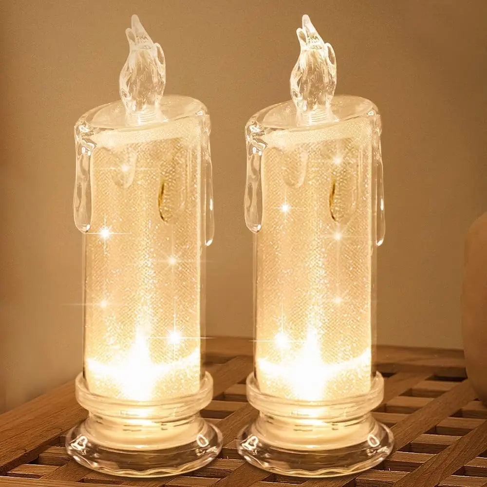 LED Flameless Pillar Candles Battery Operated Fake Candles for Valentine's Wedding Christmas Decor | Velas Artificiales
