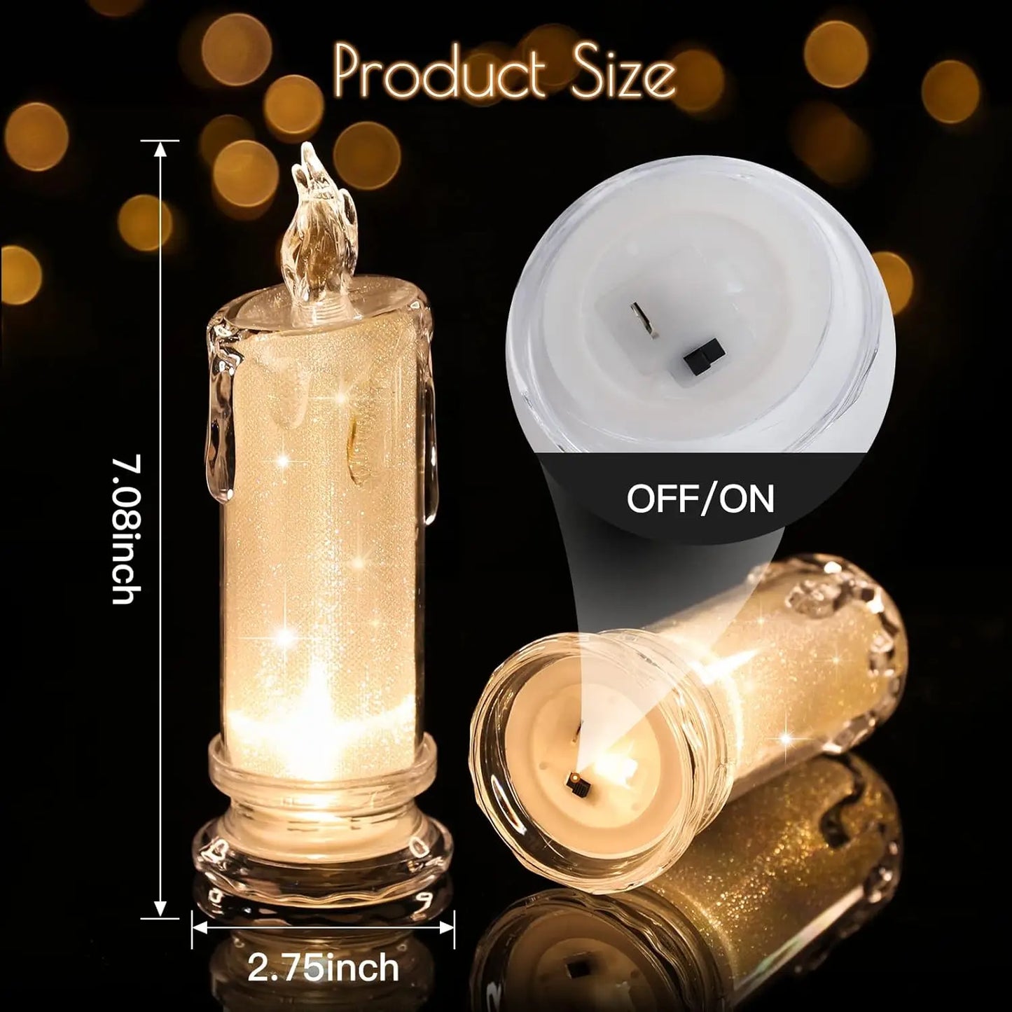 LED Flameless Pillar Candles Battery Operated Fake Candles for Valentine's Wedding Christmas Decor | Velas Artificiales