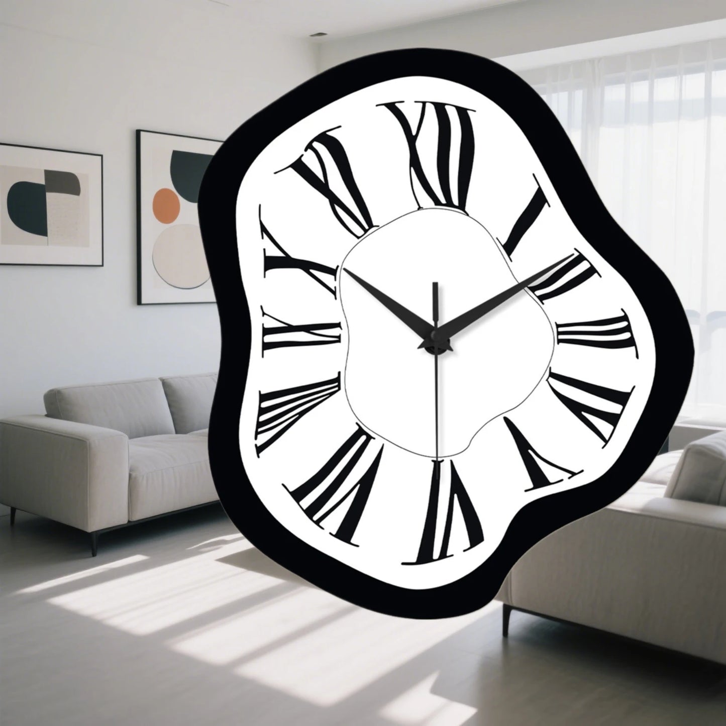 12 Inch Distorted Digital Wall Clock Acrylic Silent Modern Art Clock,Minimalist Decor for Living Room, Bedroom, Office