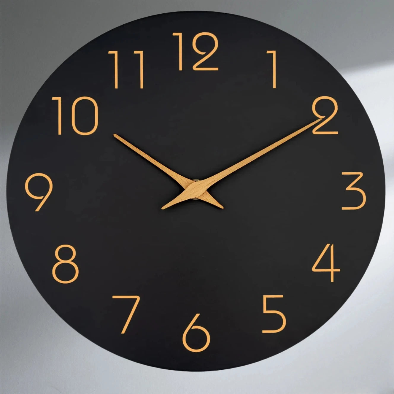 12 Inch Modern Wall Clock Battery Operated Silent Non Ticking Clock Decorative for Living Room Office Home School(Black)
