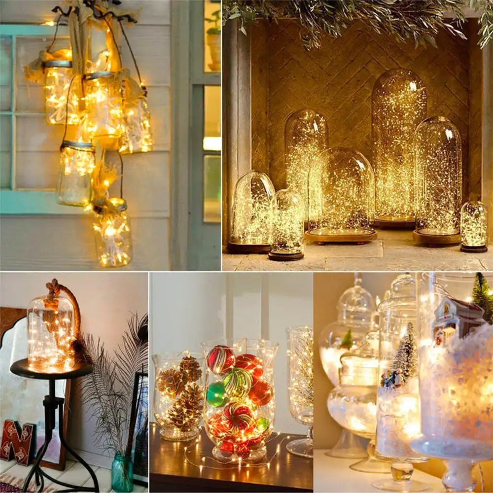 6 PCS 6.5ft LED Fairy String Lights Battery Operated Waterproof 20 LEDs Flexible Firefly Starry Moon Lights for Wedding Festival