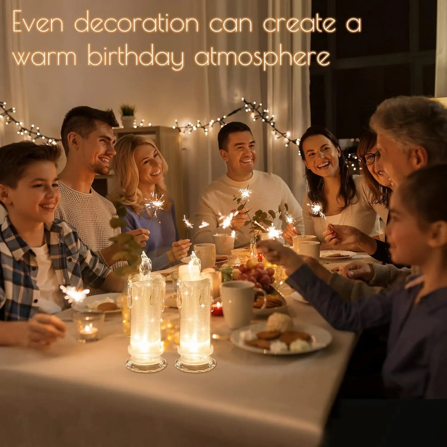 LED Flameless Pillar Candles Battery Operated Fake Candles for Valentine's Wedding Christmas Decor | Velas Artificiales