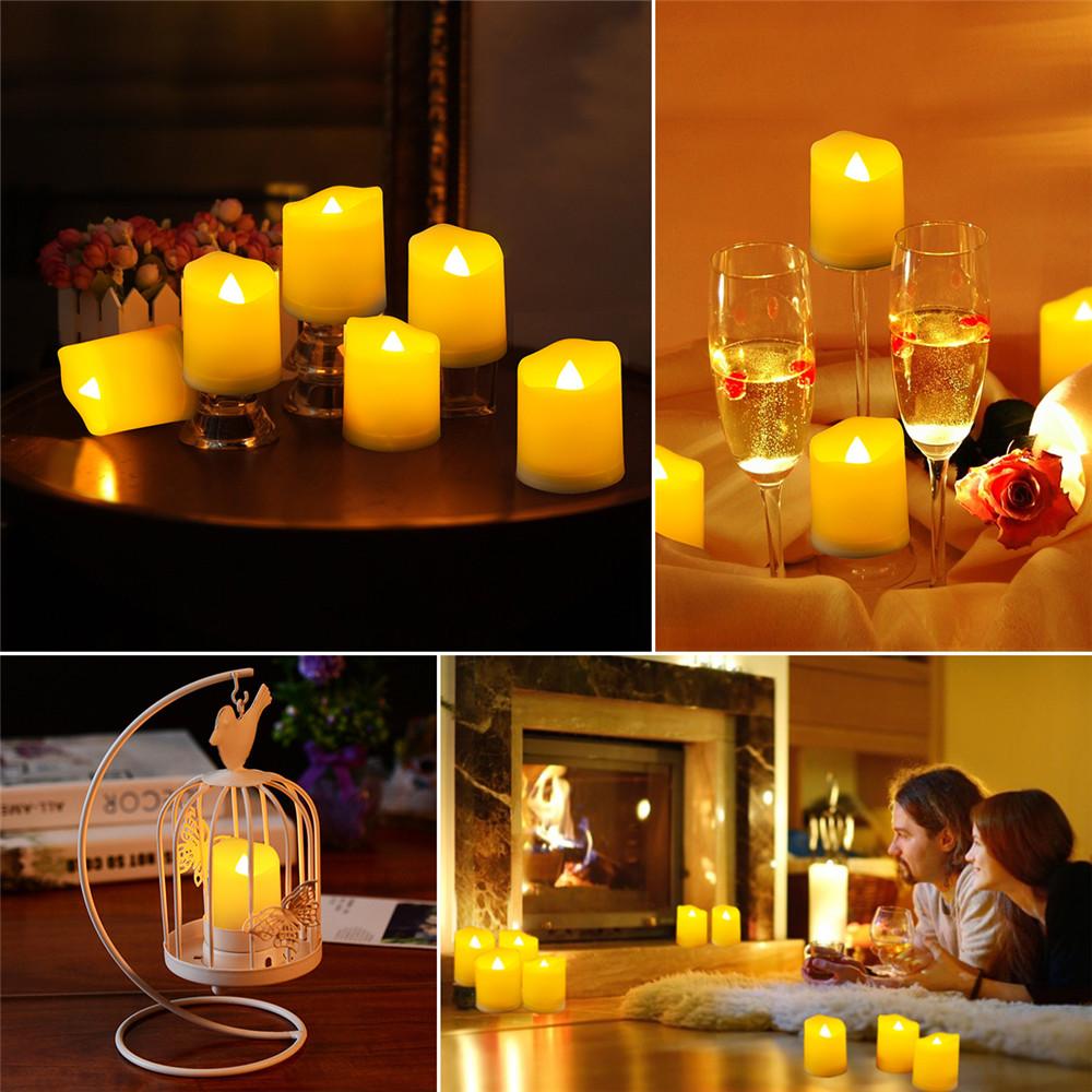 Flameless Candles Tea Lights with Remote Timer Fake Warm White Flame Candles Battery Operated Candle 150 Hours - 9 PCS 1.55" x 1.75"