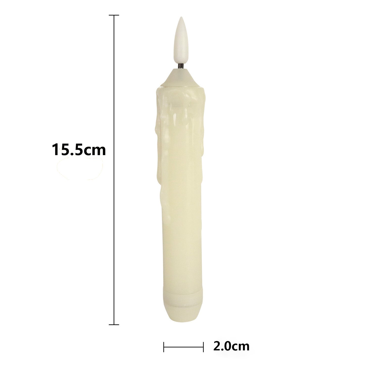 6-Pack, Warm White/Yellow Flashing LED Taper Candles with 3D Flickering Flame - Battery Operated Flameless Candles for Weddings, Christmas, Halloween Decorations