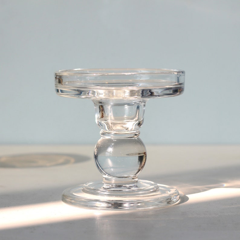 Glass Candle Holder, Crystal Candlestick Holders for Pillar Taper Candle and Tealight, for Home Dinner Table Wedding Party Home Decor