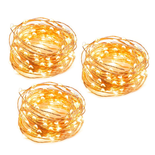 10 m LED String Lights 33 FT  with 100 LEDs Waterproof Decorative Lights for Bedroom Patio Parties Copper Wire Lights Warm White