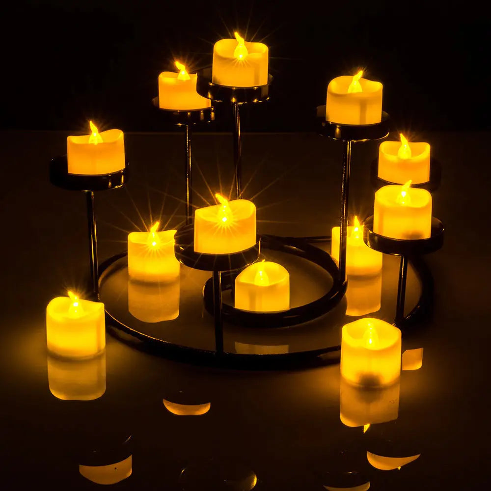 12PCS Flickering Battery Operated LED Tealight Candles Homemory Flameless Votive Candles For Wedding Table Outdoor