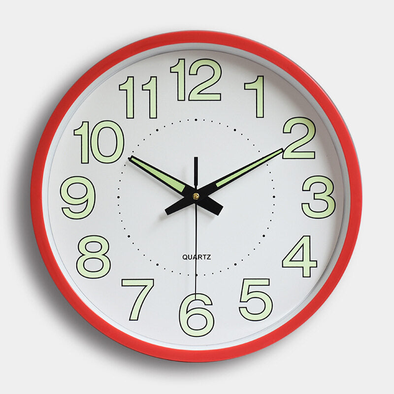 Night Light Wall Clock 12 Inch Non-Ticking Silent Luminous Decor Clock Black Round Glow in The Dark Battery Operated Wall Clocks for Home/Garage/Office/Living Room/Bedroom/Kitchen
