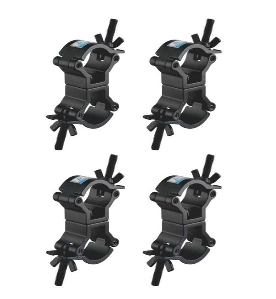 4 Pack Stage Light Clamp Dual JR Swivel Clamp 50 KG Load Capacity Aluminum Truss Clamp for 32-35mm Tubing F24