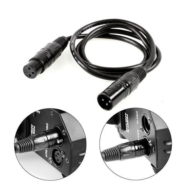 Pack of 16 Pcs- 3-Pin 3 Ft /1m Signal XLR/MF Connection Cables Stage Light Wire Male To Female for Par Light