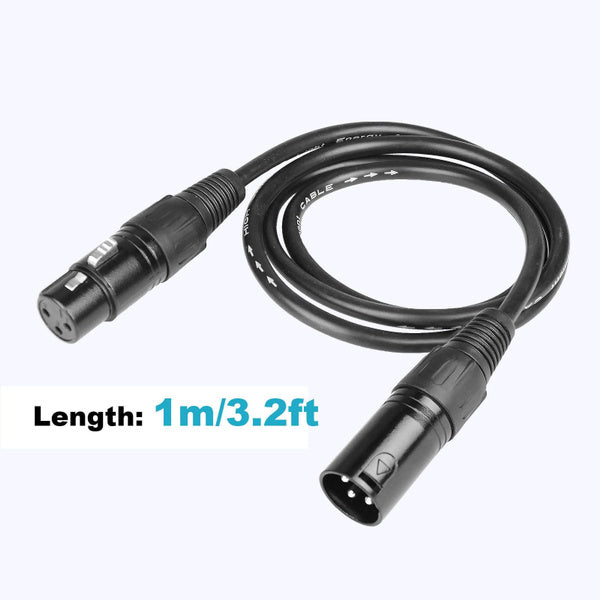 Pack of 16 Pcs- 3-Pin 3 Ft /1m Signal XLR/MF Connection Cables Stage Light Wire Male To Female for Par Light