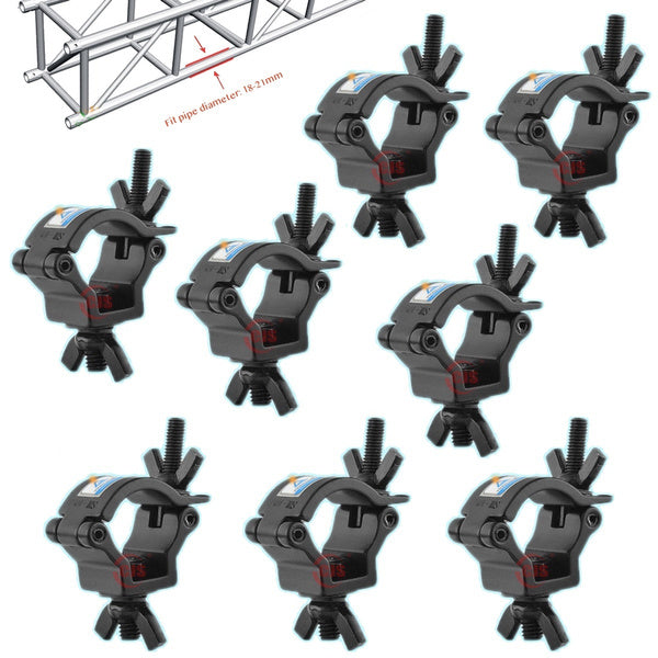 8 Packs Stage Light O Clamp MINI360 Clamp 10 KG Load Capacity Aluminum Truss Clamp for 18-21mm Tubing