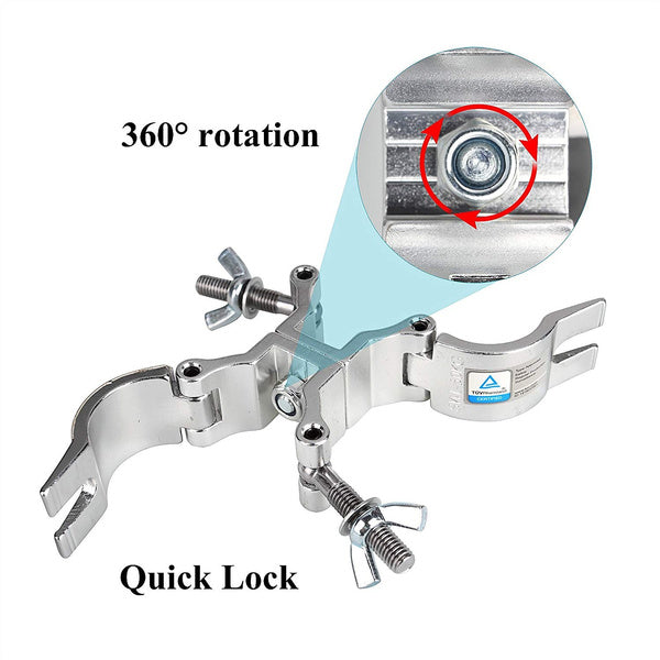 4 Pack Stage Light Clamp Dual JR Swivel Clamp 50 KG Load Capacity Aluminum Truss Clamp for 32-35mm Tubing F24