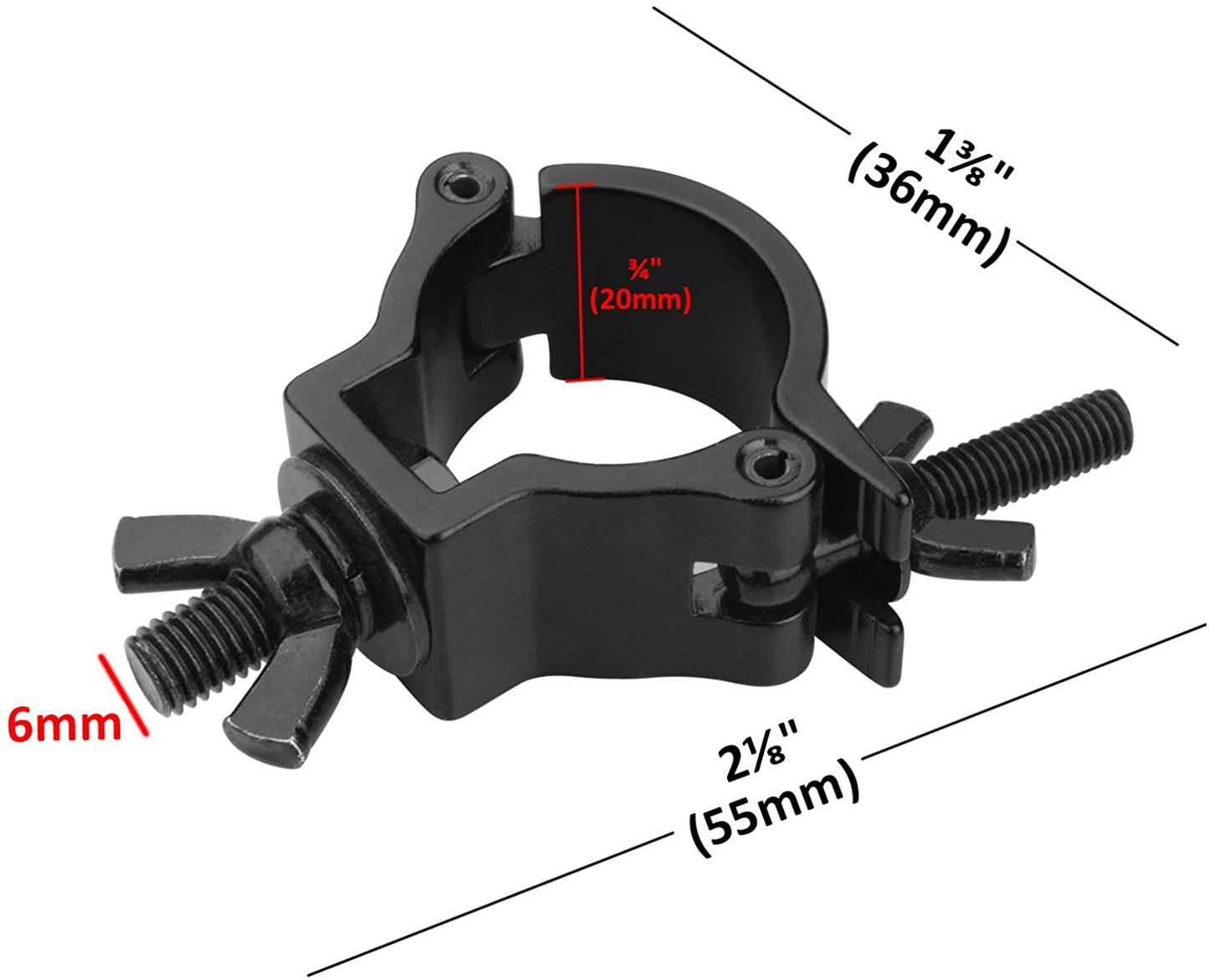 8 Packs Stage Light O Clamp MINI360 Clamp 10 KG Load Capacity Aluminum Truss Clamp for 18-21mm Tubing