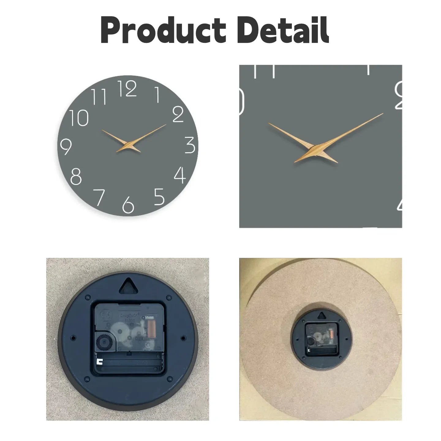12 Inch Wall Clock Gray Silent Non-Ticking Decorative Battery Operated Wall Clocks for Bedroom Kitchen Home Office School Hotel
