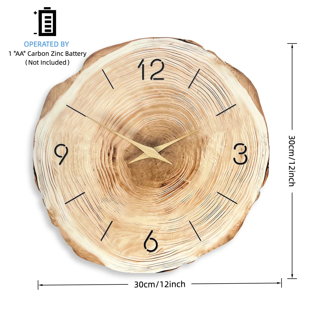 12 inch Creative Wall Clock Silent Annual Ring Shaped Wall Clock Fashion Art Pendulum Desktop Clock Living Room Home Decoration
