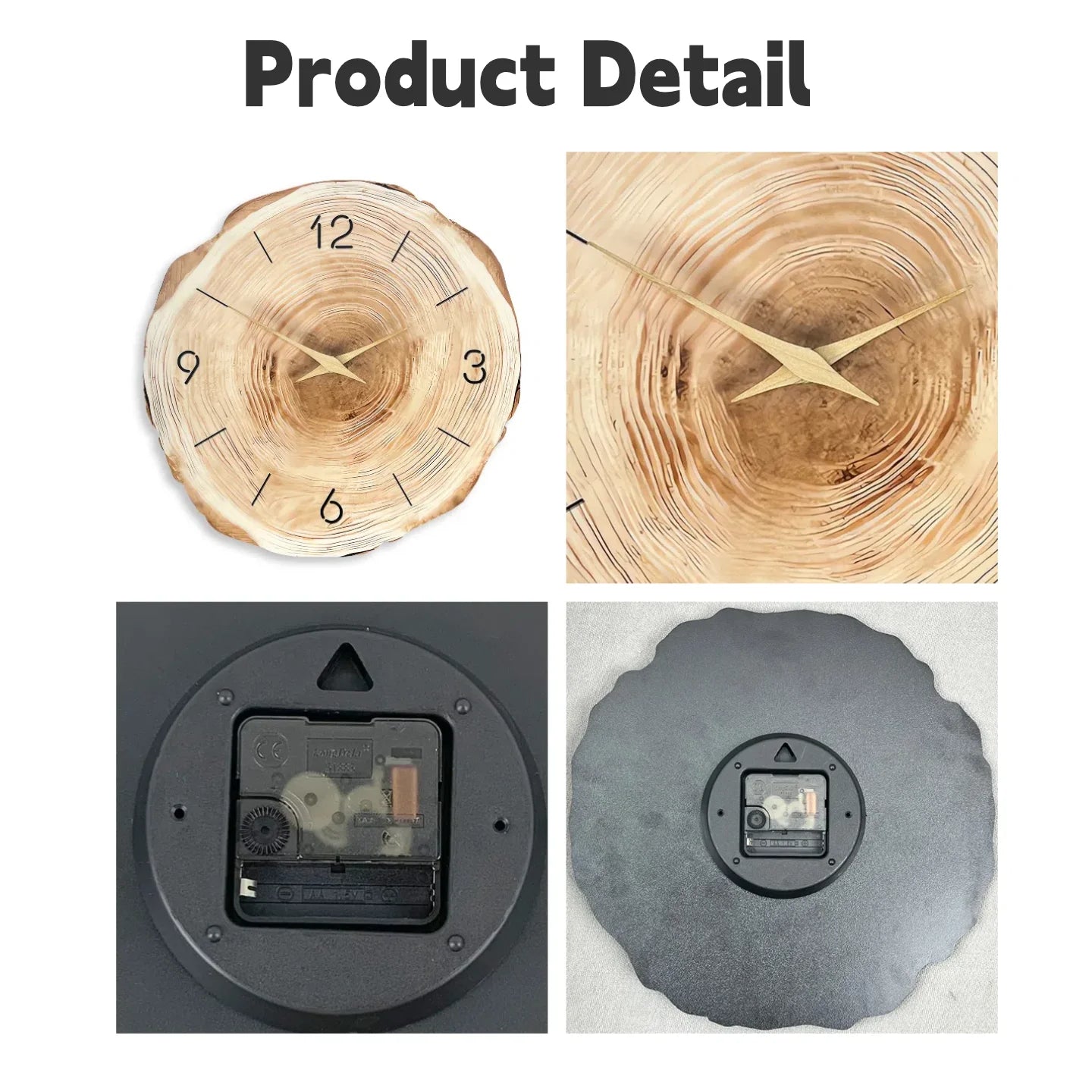 12 inch Creative Wall Clock Silent Annual Ring Shaped Wall Clock Fashion Art Pendulum Desktop Clock Living Room Home Decoration