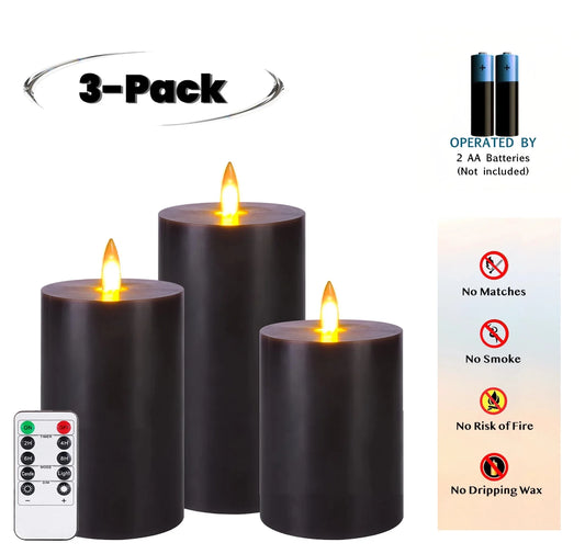 Flameless LED Candles with Remote Control 3D Dancing Flame Flickering Candle Battery Powered Minimalist Home Decoration Real Wax