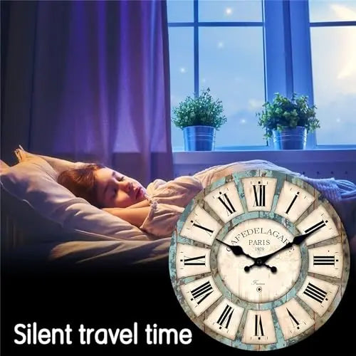 12 Inch Retro Wall Clock for Kitchen Small Wall Clocks Battery Operated Rustic Wall Clock Slient Farmhouse Clocks for Walls