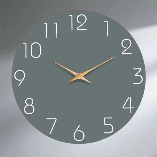 12 Inch Wall Clock Gray Silent Non-Ticking Decorative Battery Operated Wall Clocks for Bedroom Kitchen Home Office School Hotel