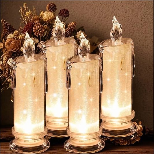 LED Flameless Pillar Candles Battery Operated Fake Candles for Valentine's Wedding Christmas Decor | Velas Artificiales