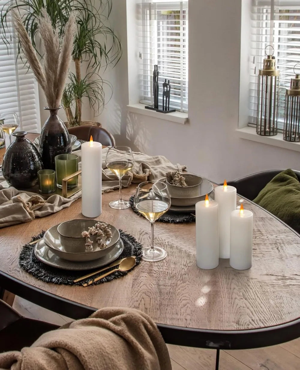 5 Pack Flameless LED Candles with Remote Control  3D Dancing Flame Effect Real Wax Design Battery Operated Warm White Light