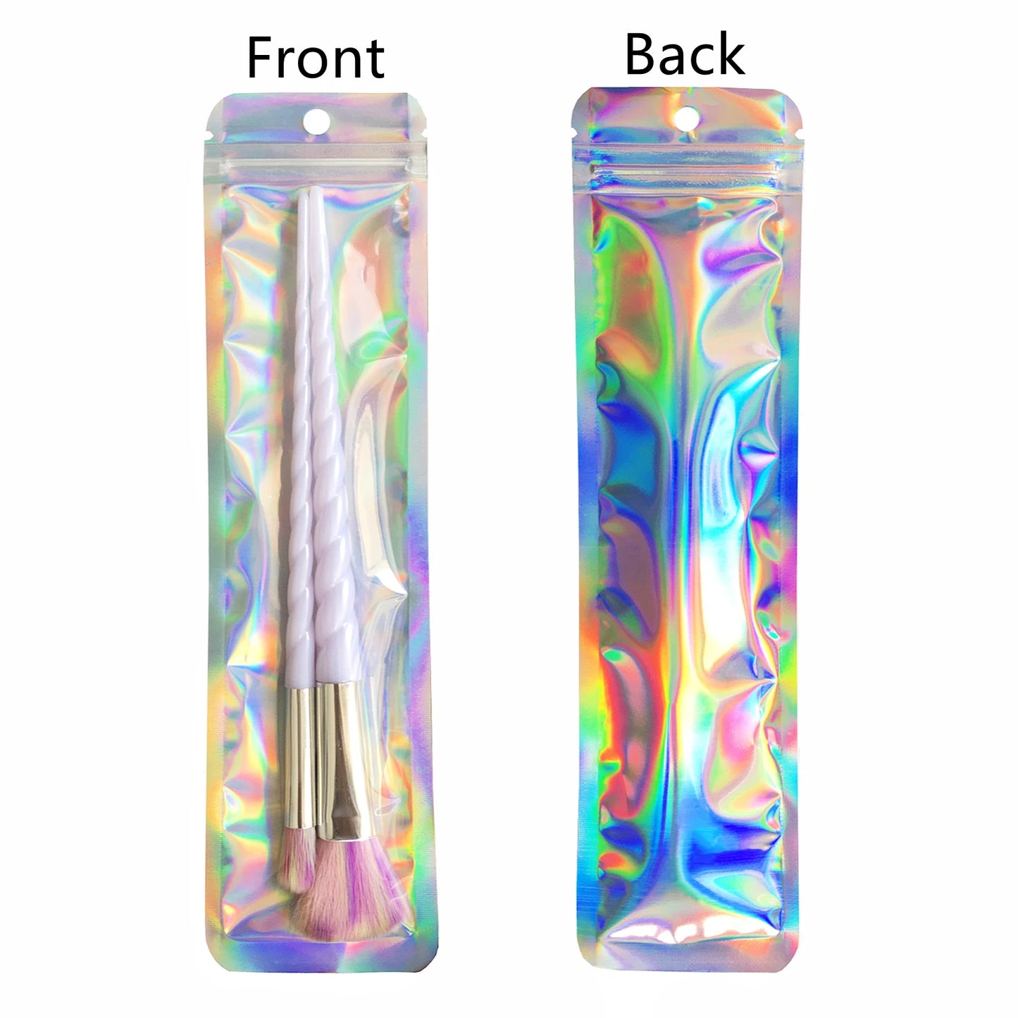 100pcs Holographic Laser Bags Ziplock Laser Color Seal Pouch For Party Girls Gifts Packaging cosmetic Storage Bag Jewelry