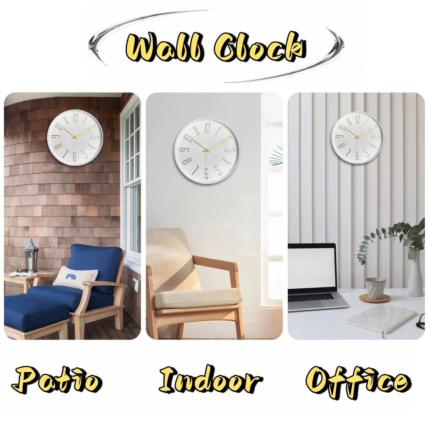 12 Inch  Minimalist Digital Wall Clock Silent Clock for Living Room Bedroom Kitchen Silent Quartz Clock Holiday Gift