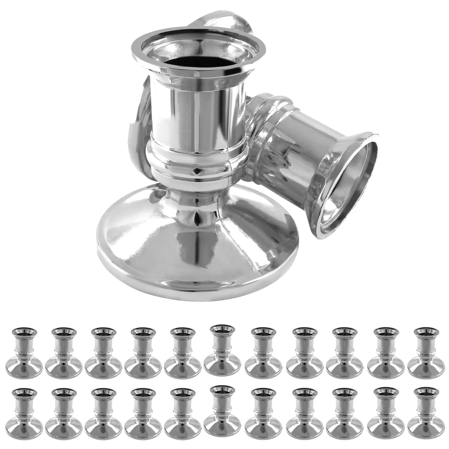 24pcs Pillar Base Plastic Candlestick Holders Taper Candlesticks Pillar Base Holder Wedding Party Ornaments Home Decor