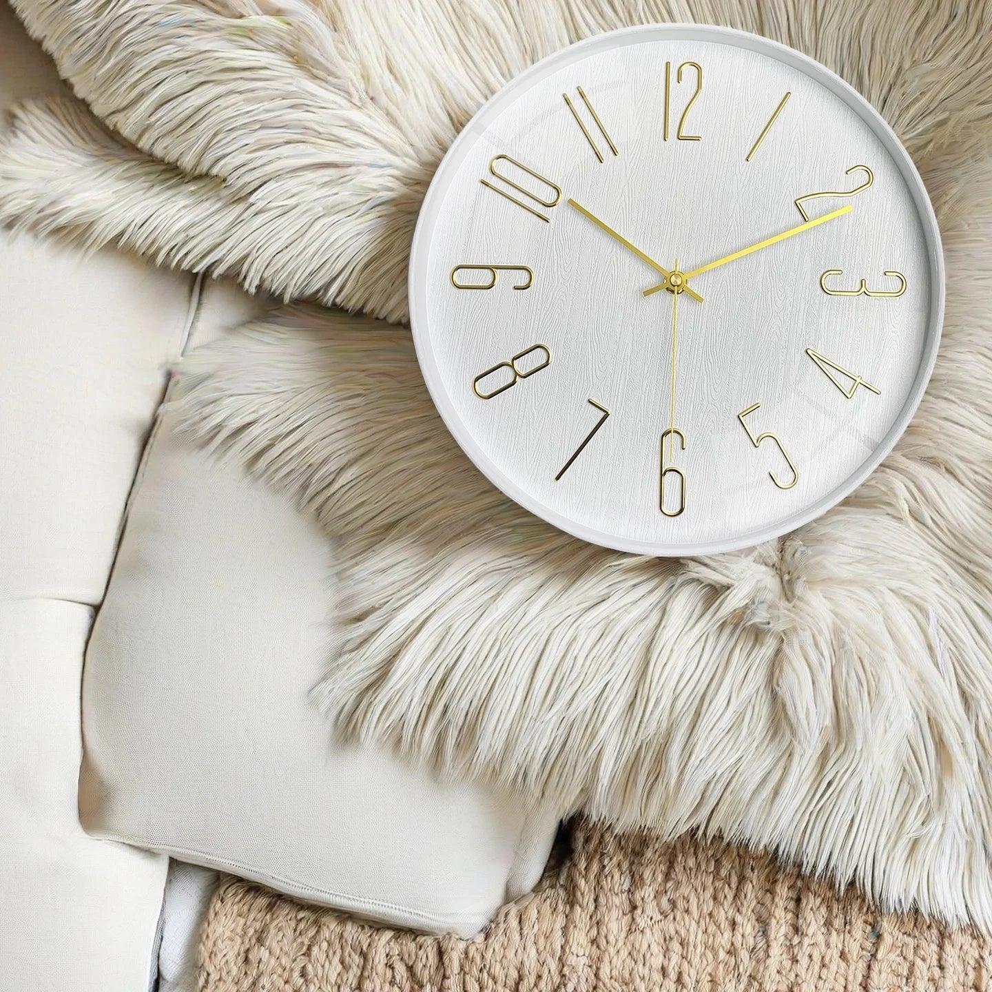 12 Inch  Minimalist Digital Wall Clock Silent Clock for Living Room Bedroom Kitchen Silent Quartz Clock Holiday Gift