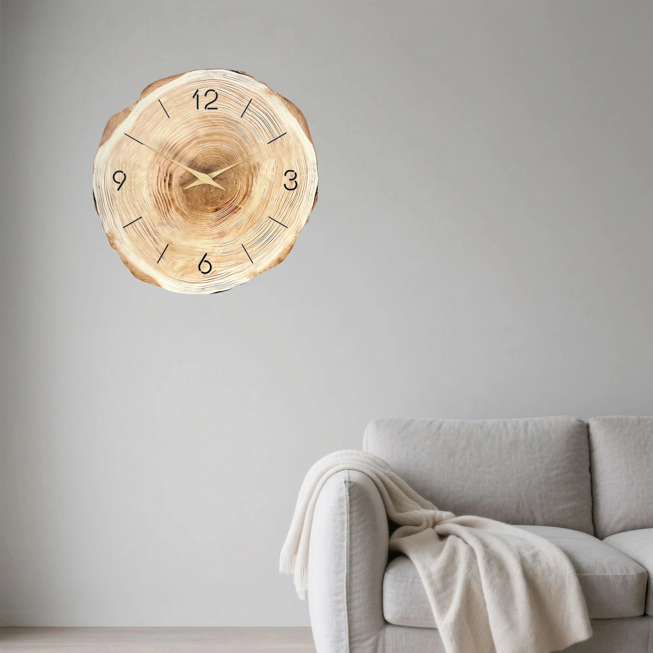 12 inch Creative Wall Clock Silent Annual Ring Shaped Wall Clock Fashion Art Pendulum Desktop Clock Living Room Home Decoration